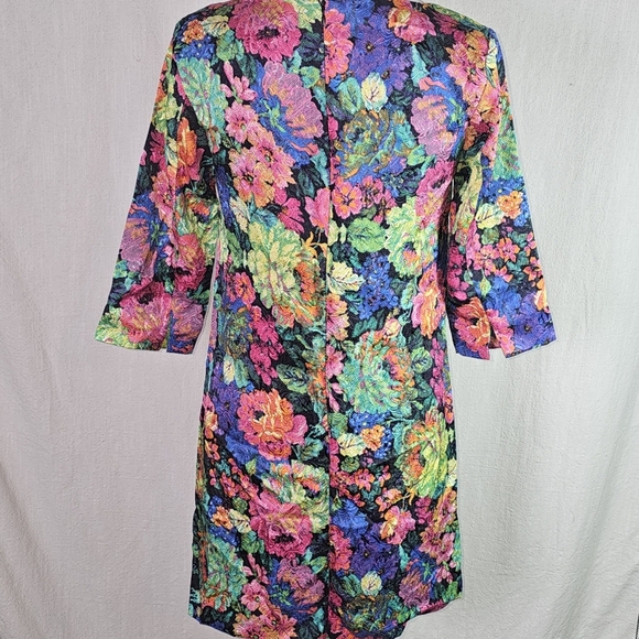 Anthropologie HD In Paris Multicolor Floral Shift Dress Women XXS Front Pockets - Picture 8 of 15